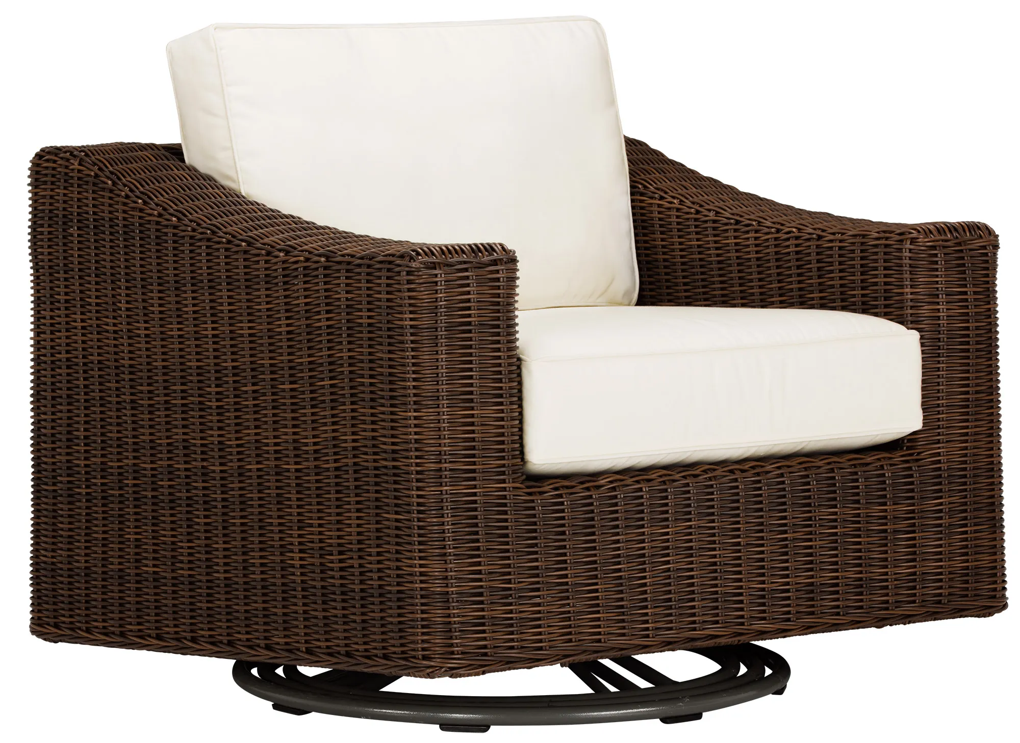 Canyon Dark Brown White Swivel Chair