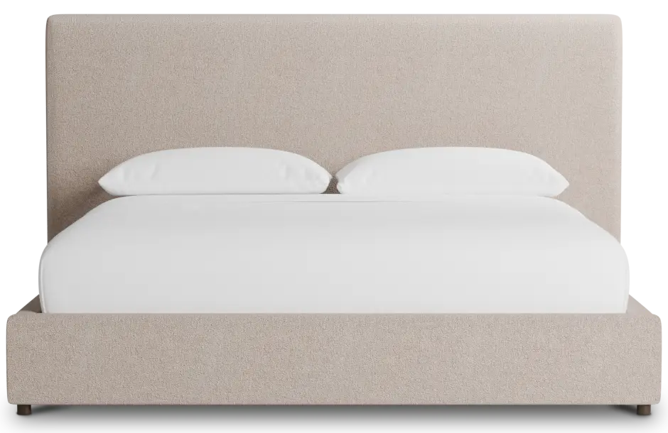 Grayton Elite Light Taupe 54" Upholstered Platform Bed Grayton Elite Light Taupe 54" Upholstered Platform Bed