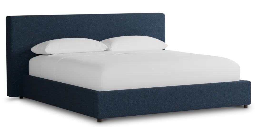Grayton Elite Dark Blue 44" Upholstered Platform Bed
