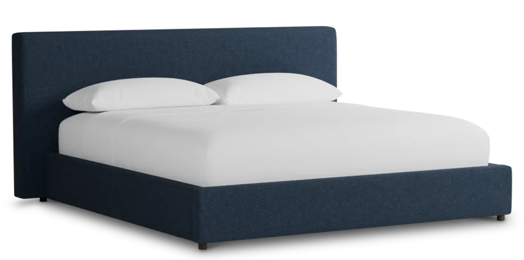 Grayton Elite Dark Blue 44" Upholstered Platform Bed Grayton Elite Dark Blue 44" Upholstered Platform Bed