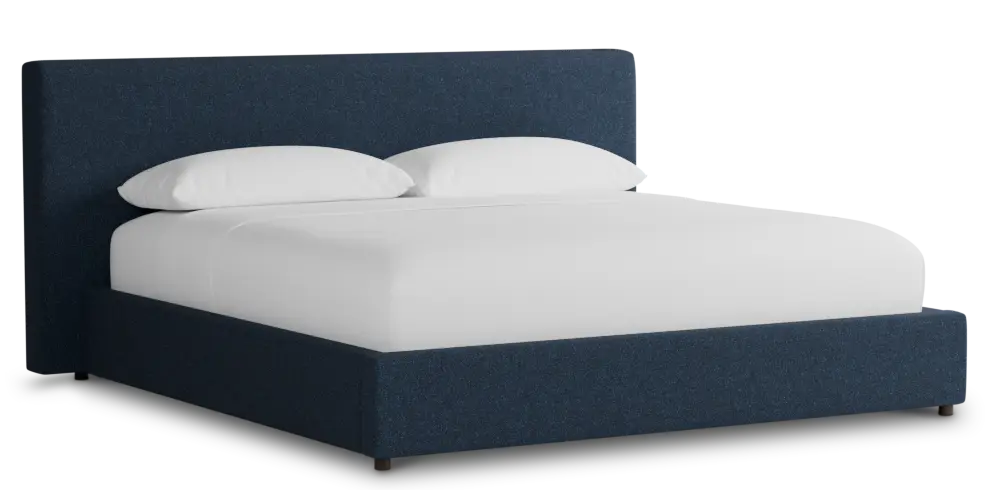 Grayton Elite Dark Blue 44" Upholstered Platform Bed Grayton Elite Dark Blue 44" Upholstered Platform Bed