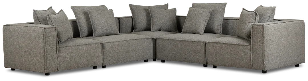 Tatum Gray Fabric 5-piece Modular Sectional