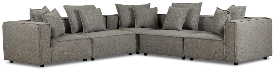 Tatum Gray Fabric 5-piece Modular Sectional Tatum Gray Fabric 5-piece Modular Sectional