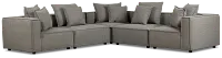 Tatum Gray Fabric 5-piece Modular Sectional
