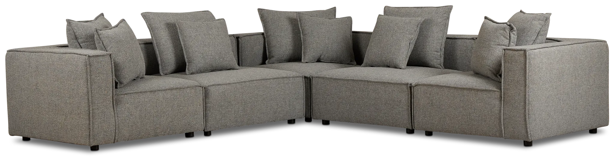 Tatum Gray Fabric 5-piece Modular Sectional