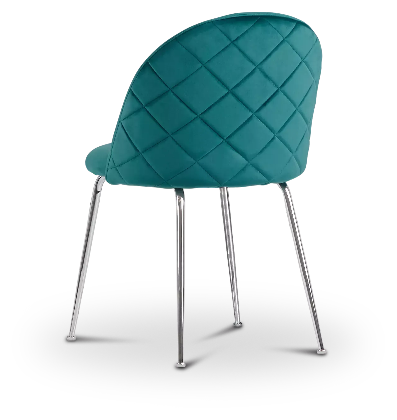 Capri Dark Teal Velvet Upholstered Side Chair W/ Chrome Legs