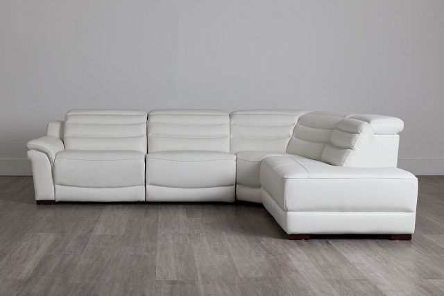 Sentinel White Lthr/vinyl Small Dual Power Right Bumper Sectional (0)