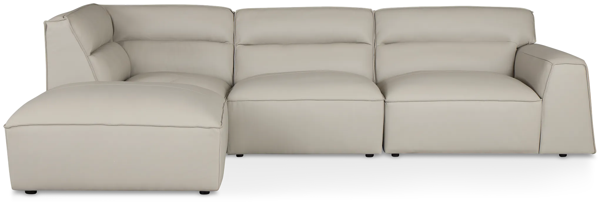 Blanca Gray Leather 4-piece Bumper Sectional