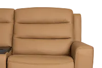 Wilder Brown Leather Large Tri Power Sectional W/refrigerated Console