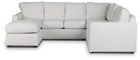 Avalon White Fabric Left Chaise Sectional