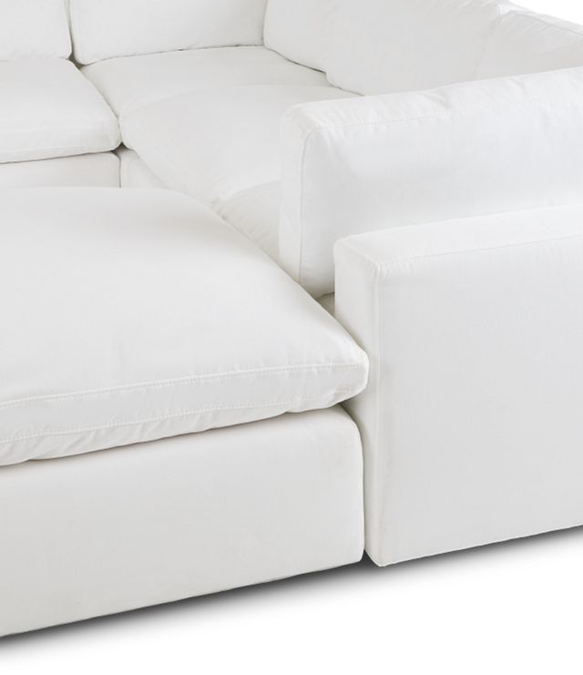 Grant White Fabric 5pc Bumper Sectional