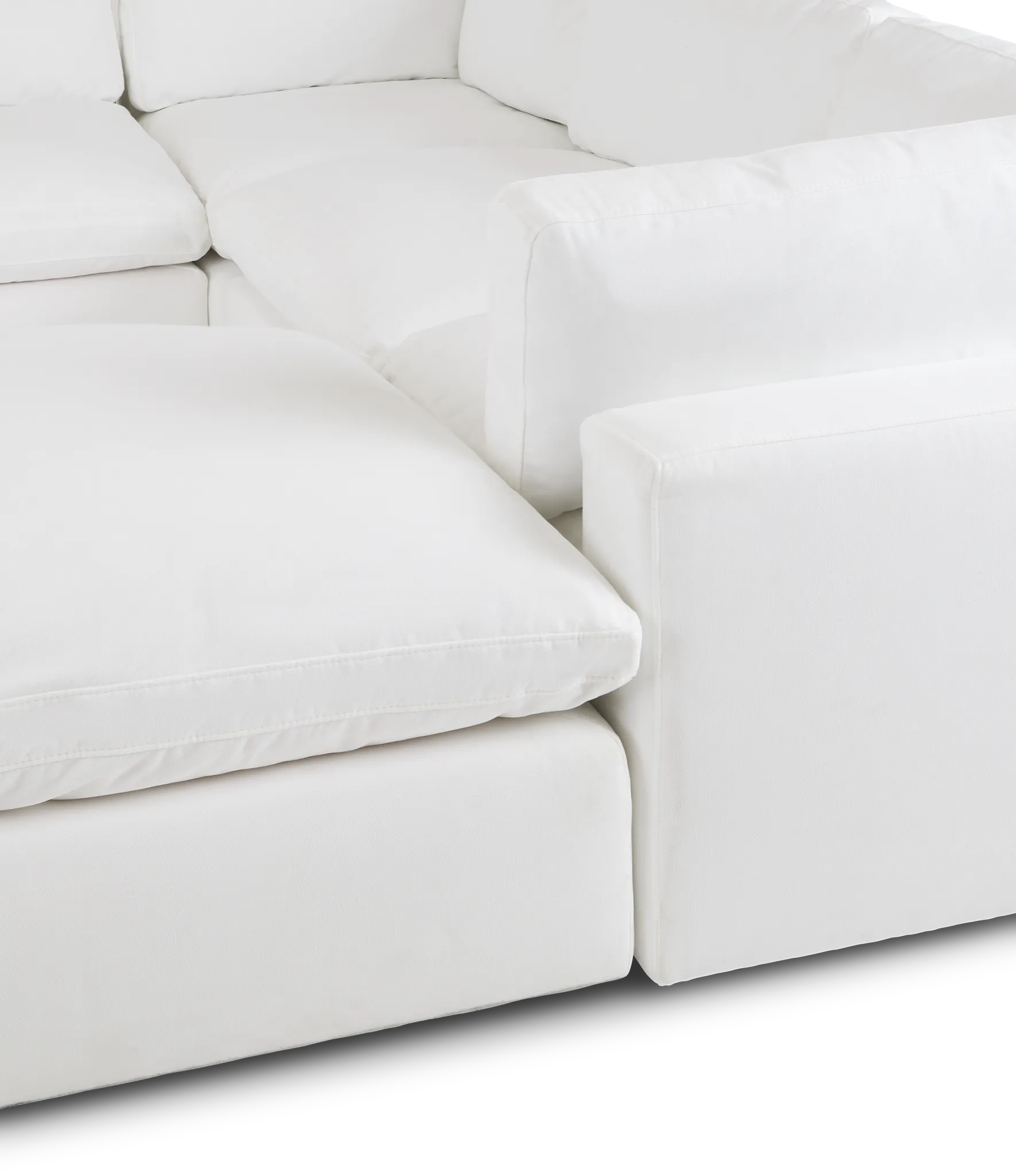 Grant White Fabric 5pc Bumper Sectional