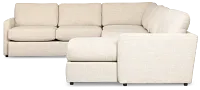 Maxwell Light Gray Fabric Large Right Chaise Sectional