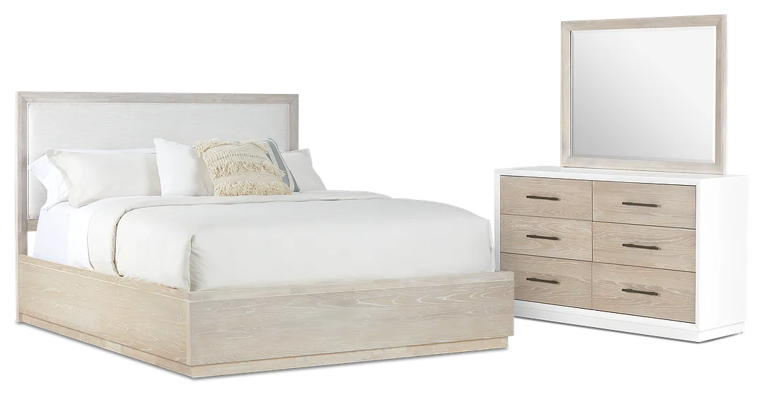 Boca Grande Two-tone Uph Platform Bedroom