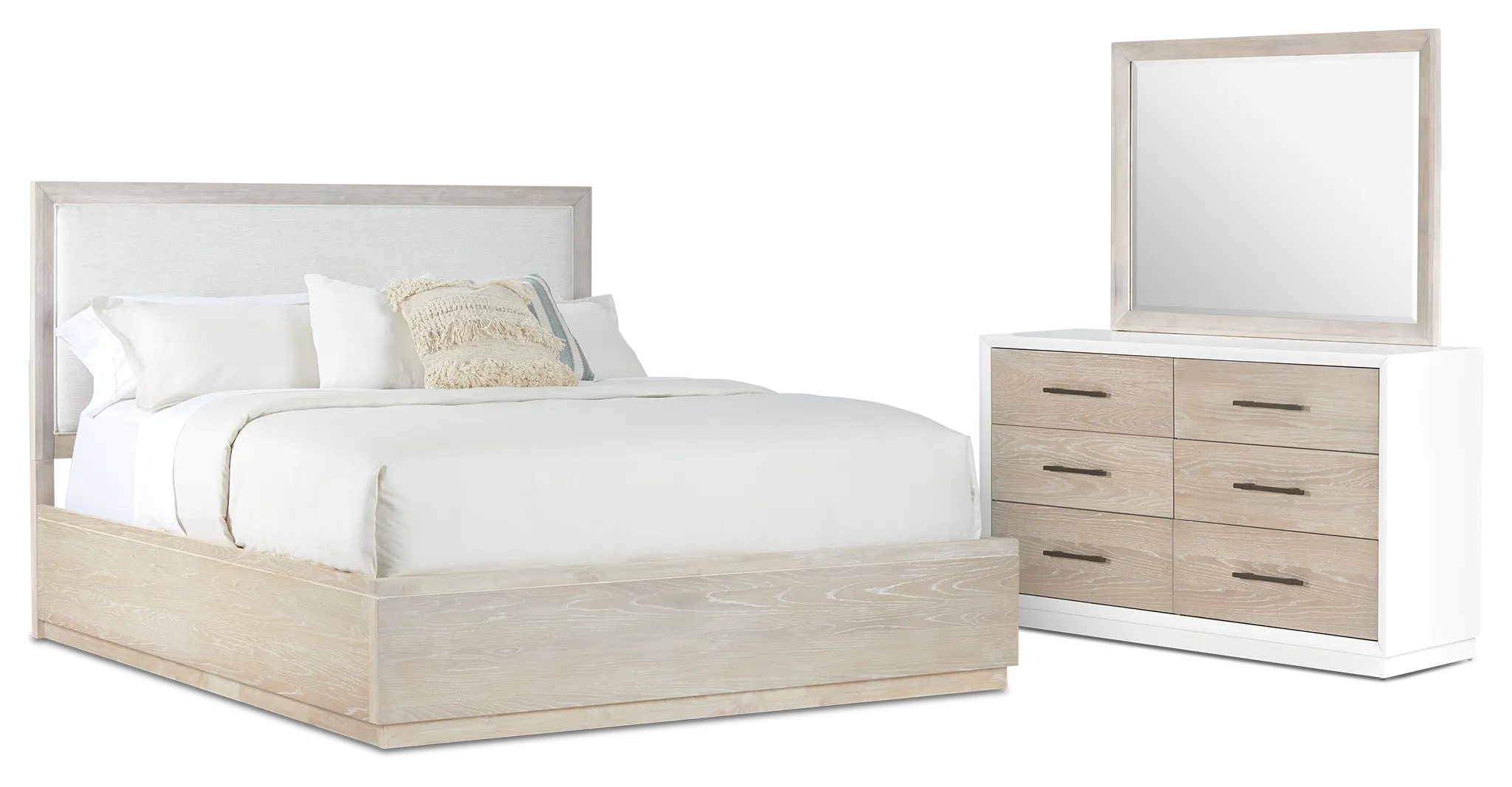 Boca Grande Two-tone Uph Platform Bedroom