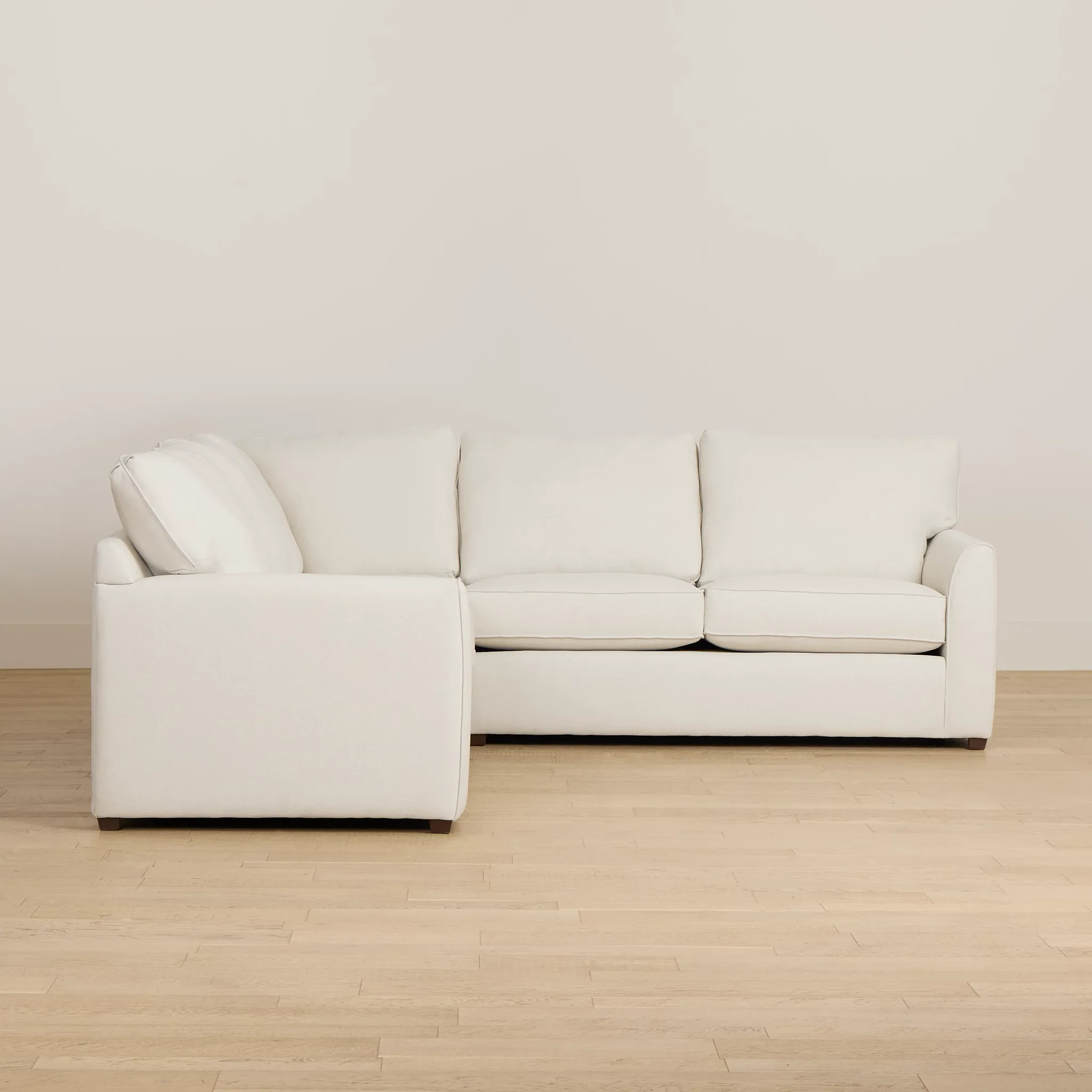 Tate Light Beige Fabric Medium 2-arm Right Cooling Memory Foam Sleeper Sec