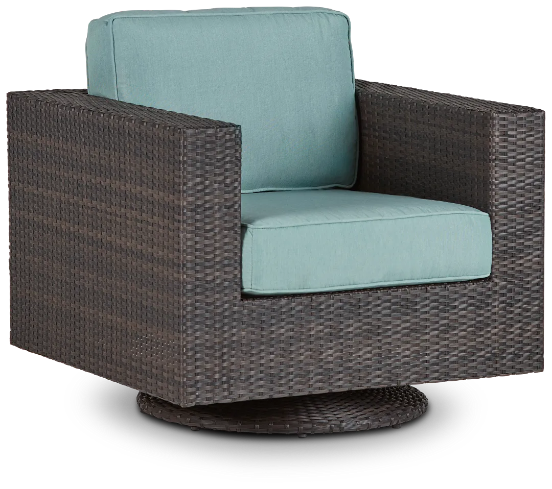 Fina Teal Swivel Chair