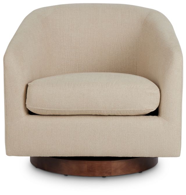 Paloma Beige Micro Swivel Accent Chair