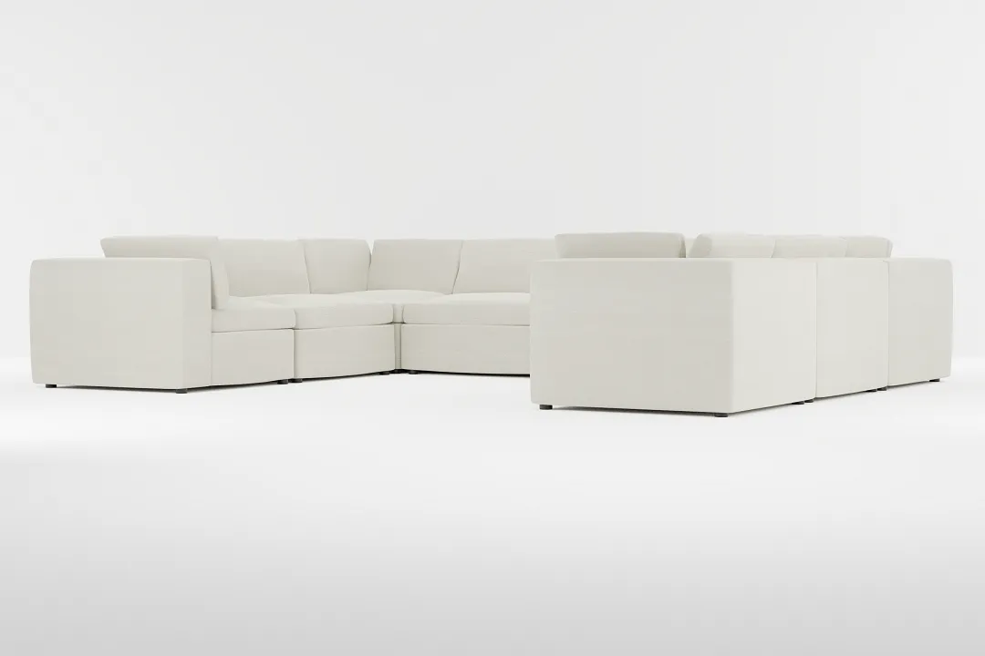Destin Elite Ivory Fabric 8-piece Modular Sectional