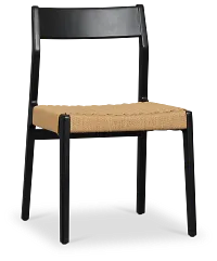 Santorini Black Woven Side Chair