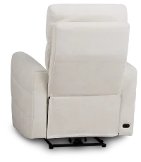 Rae White Fabric Power Recliner