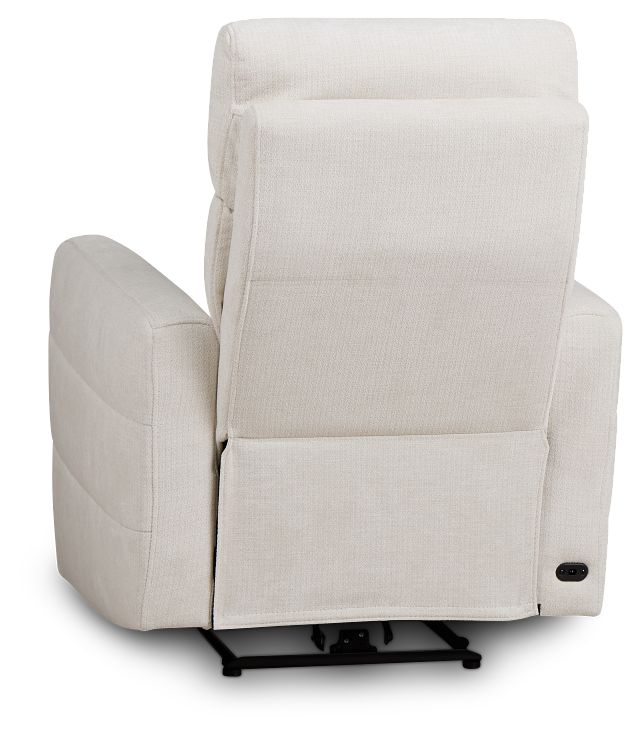 Rae White Fabric Power Recliner
