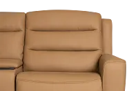 Wilder Brown Leather Large Dual Power Reclining Two-arm Sectional
