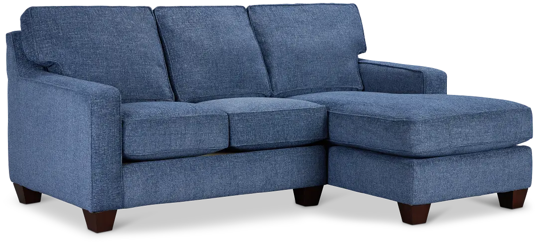 Andie Blue Fabric Right Chaise Sectional Andie Blue Fabric Right Chaise Sectional