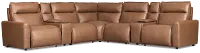 Edison Dark Brown Leather/vinyl Large Triple Power Reclining 2-arm Sectional