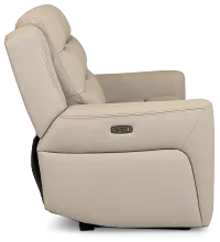 Wilder Taupe Leather Power Reclining Sofa W/ Power Headrest