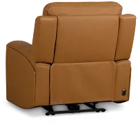 Summit Light Brown Lthr/vinyl Power Recliner With Power Headrest