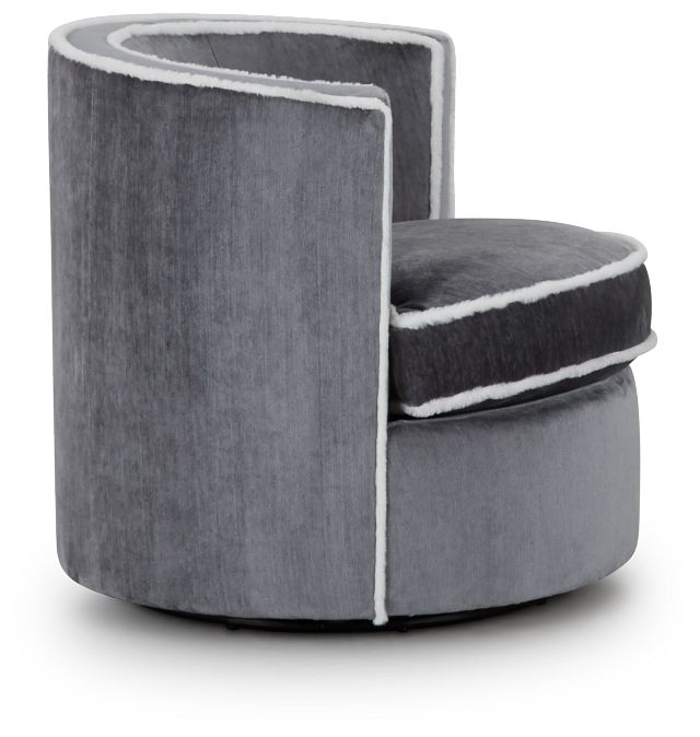 Fleur Dark Gray Fabric Swivel Chair
