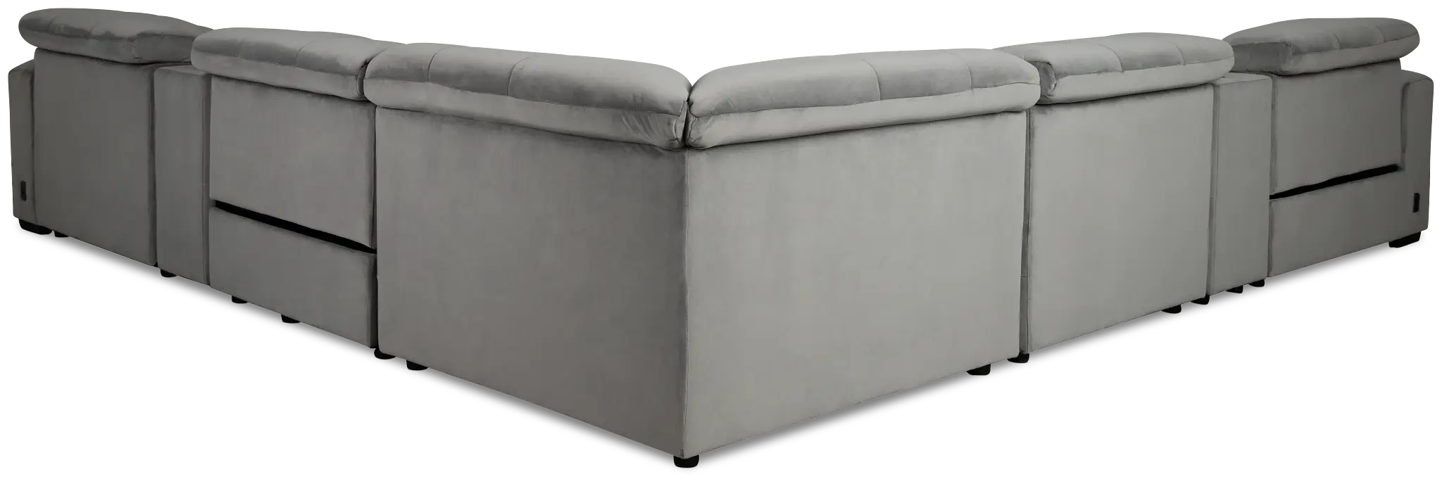 Gemma Light Gray Velvet Large Dual Power Right Chaise Sectional Gemma Light Gray Velvet Large Dual Power Right Chaise Sectional