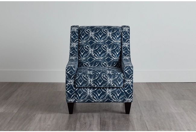 Gerardo Dark Blue Fabric Accent Chair