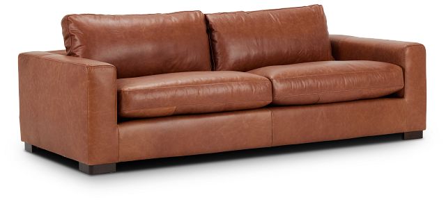 Bohan 89" Brown Leather Sofa (2)
