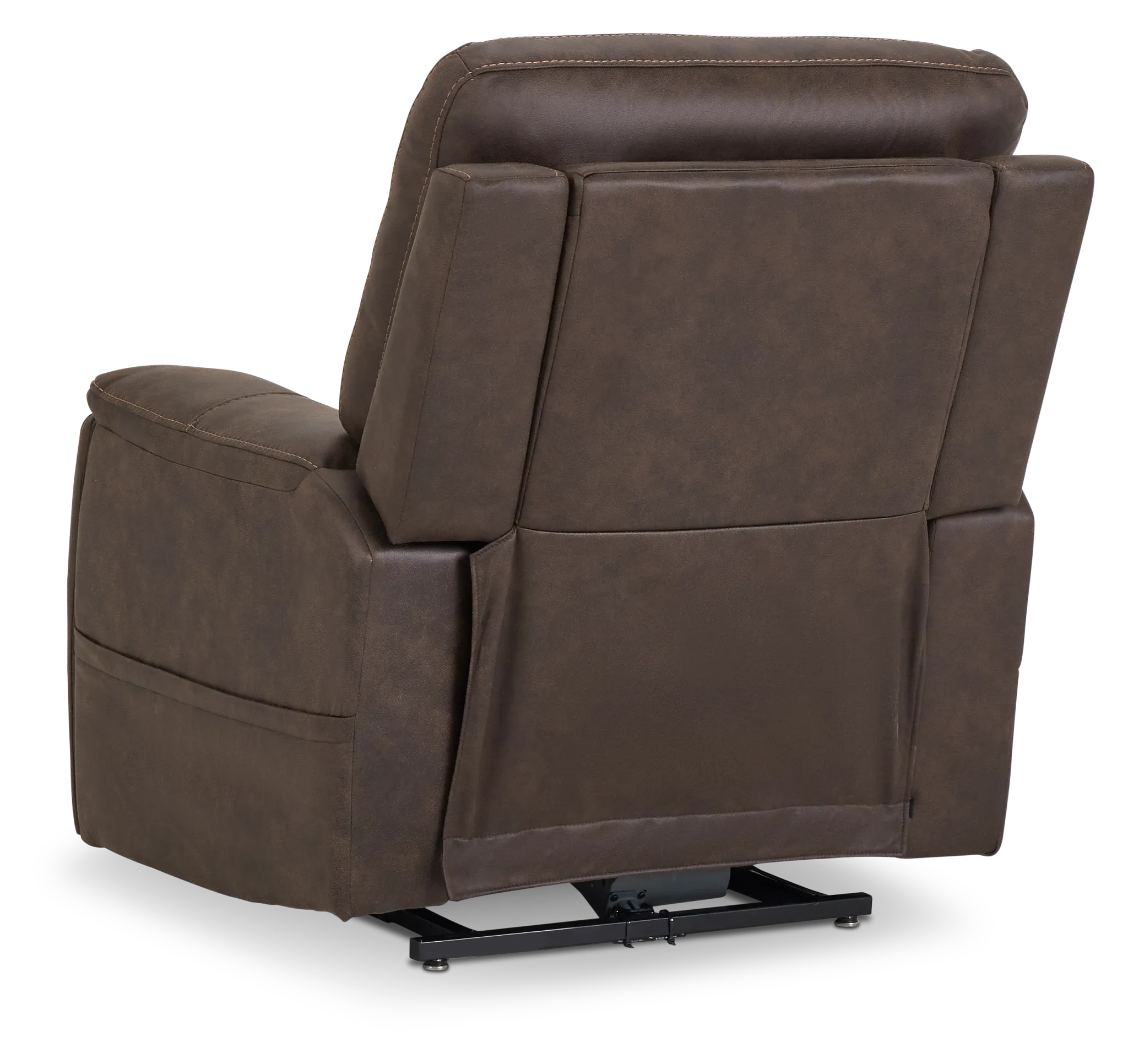 Akron Dark Brown Micro Power Lift Recliner With Power Lumbar