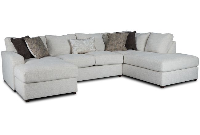 Banks Light Beige Fabric Right Bumper Sectional