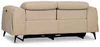 Reyna Beige Micro Power Reclining Sofa