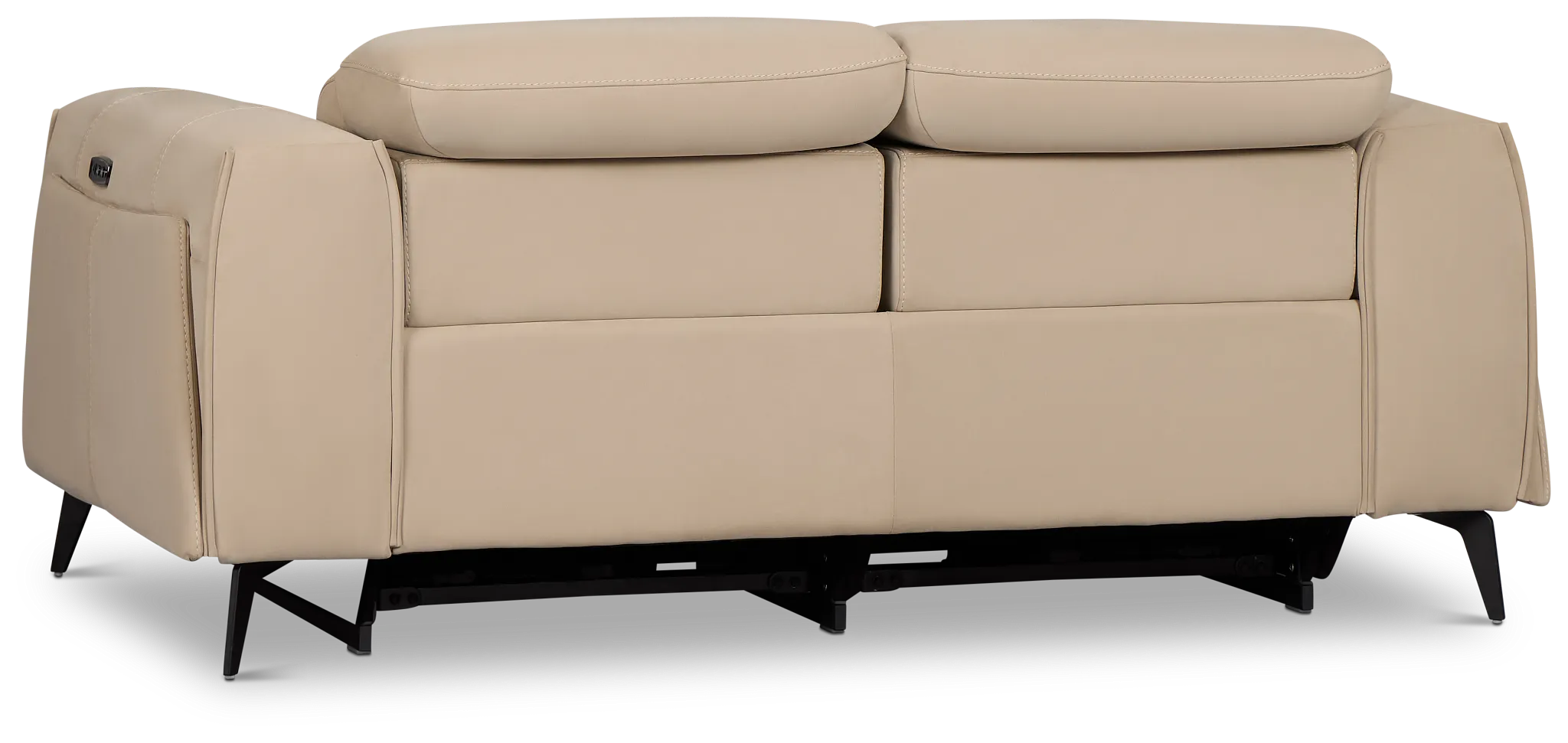 Reyna Beige Micro Power Reclining Sofa