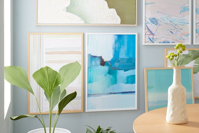 Akemi Teal Framed Wall Art