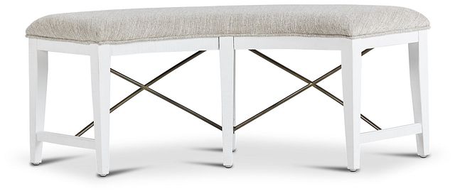 Heron Cove White Curved Dining Bench