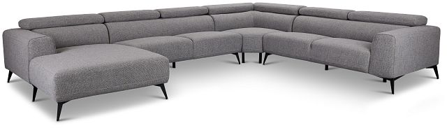 Alina Dark Gray Fabric Medium Left Chaise Sectional