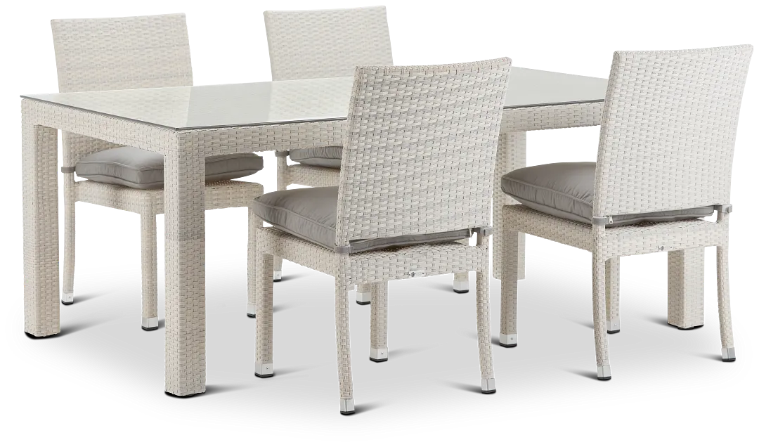 Bahia Gray 72" Rectangular Table & 4 Chairs