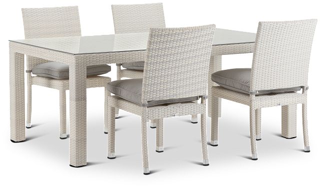 Bahia Gray 72" Rectangular Table & 4 Chairs