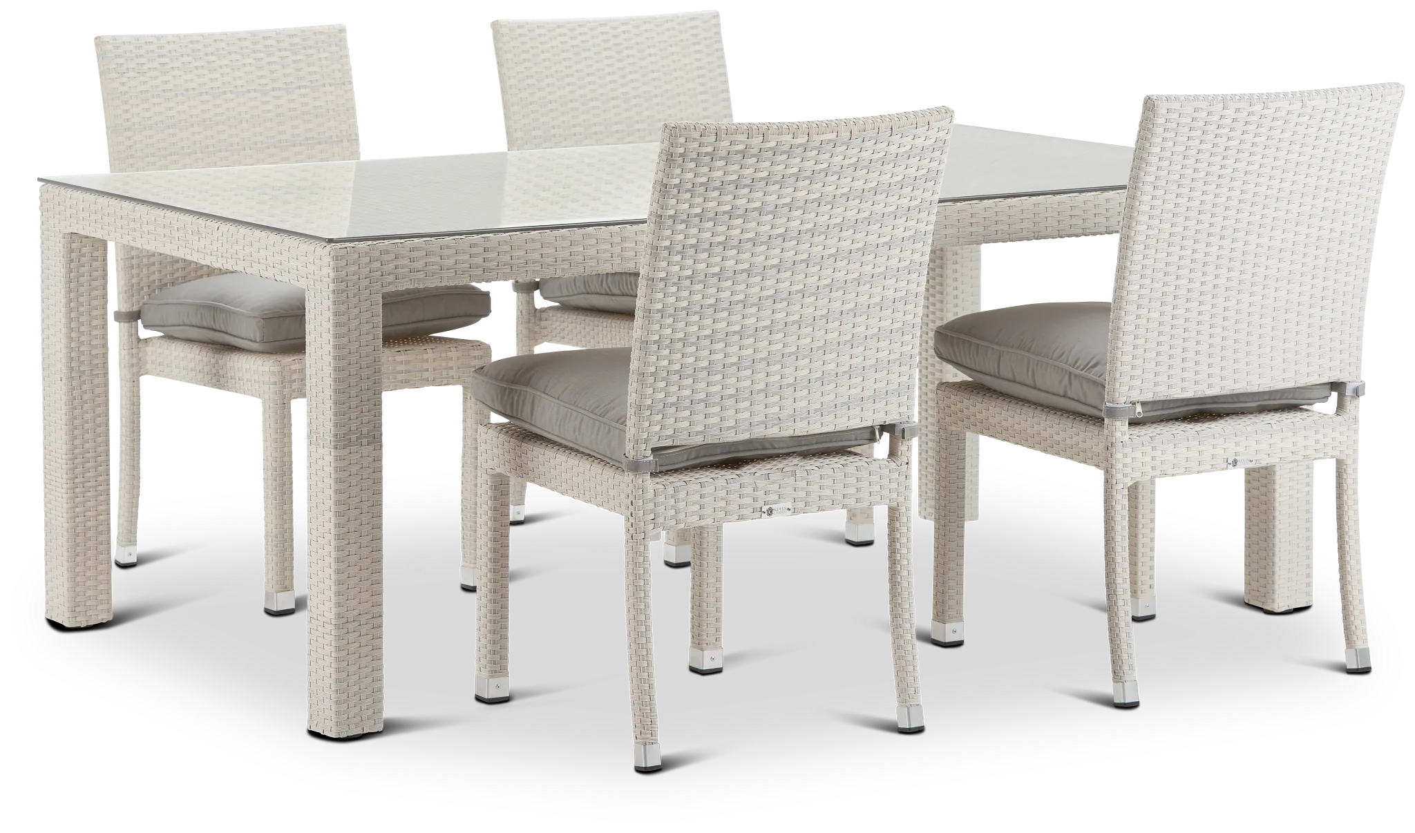 Bahia Gray 72" Rectangular Table & 4 Chairs