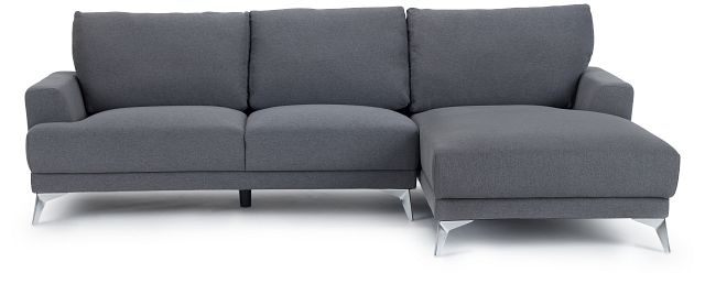 Hayden Dark Gray Fabric Right Chaise Sectional (2)