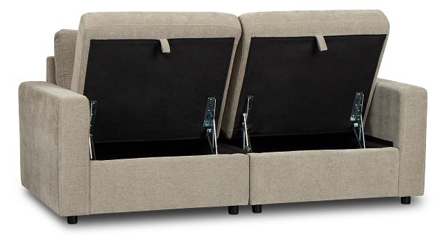 Addie Gray Fabric 2-piece Modular Storage Sofa