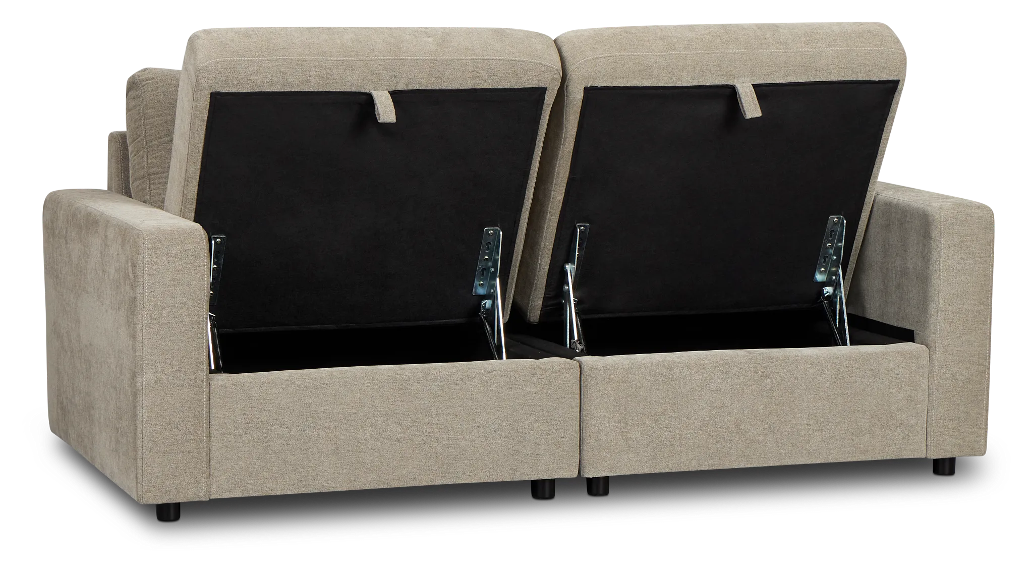 Addie Gray Fabric 2-piece Modular Storage Sofa