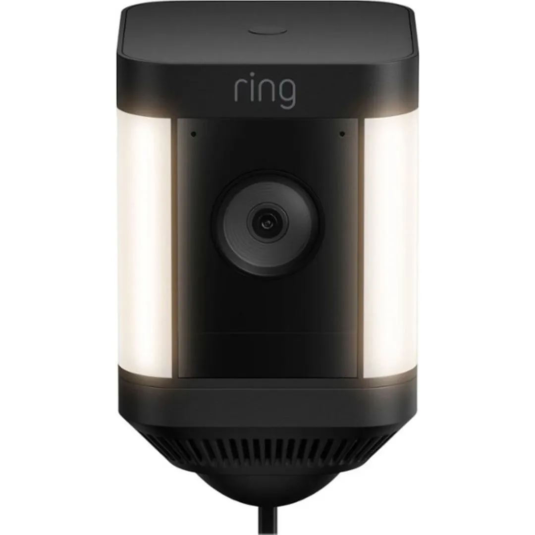 Ring Spotlight Cam Plus Plug In Black Outdoor Security Cameras