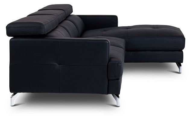 Marquez Black Micro Right Chaise Sectional (3)